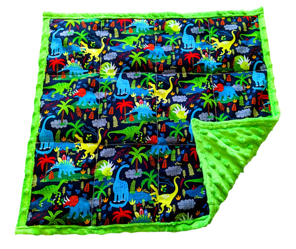 Weighted Lap Pads For Kids | Lap Sensory Blankets For Children | 3 lbs Neon Dinosaurs