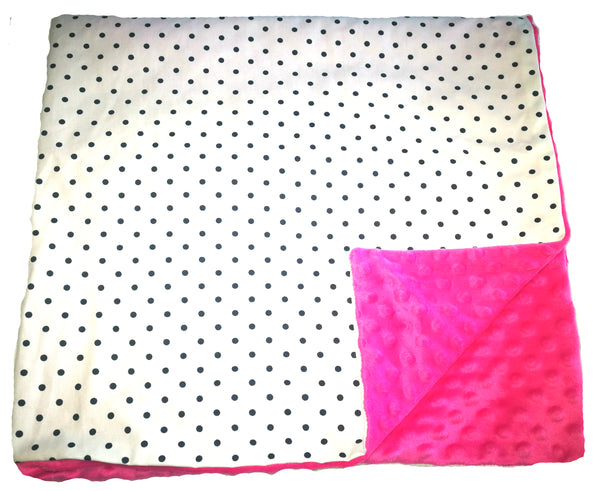Weighted Throw Blanket For Kids | Choose 4 6 or 8 lbs | Polka Dots On Pink