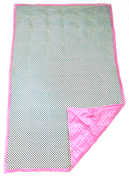 Weighted Blanket For Kids & Adults | Choose 7 10 12 or 15 lbs | Polka Dots On Pink
