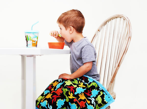 Weighted Lap Pads For Sensory Kids - Portable For Meals | Neon Dinos
